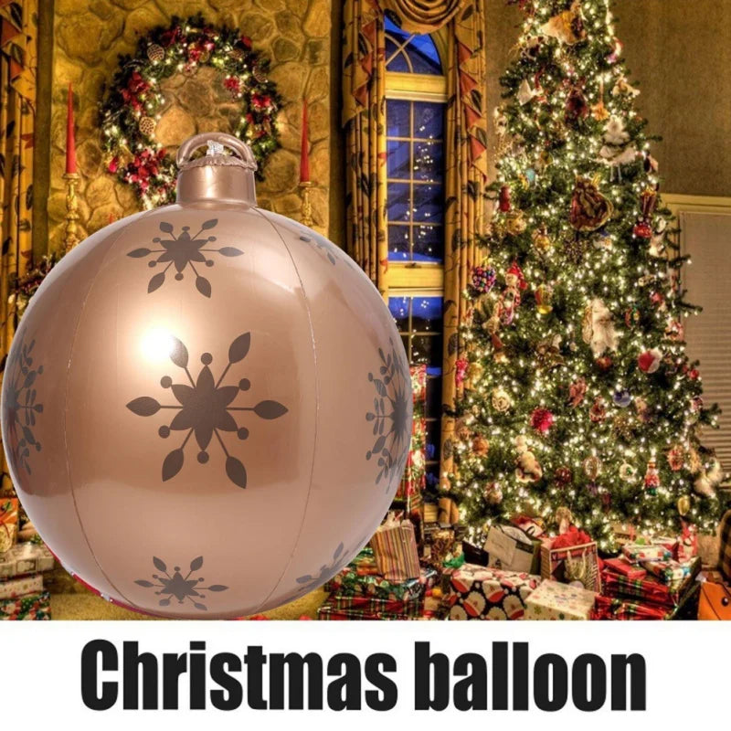 Enfeites de bola inflável de Natal de 60 cm, enfeites de bola infláveis de Natal