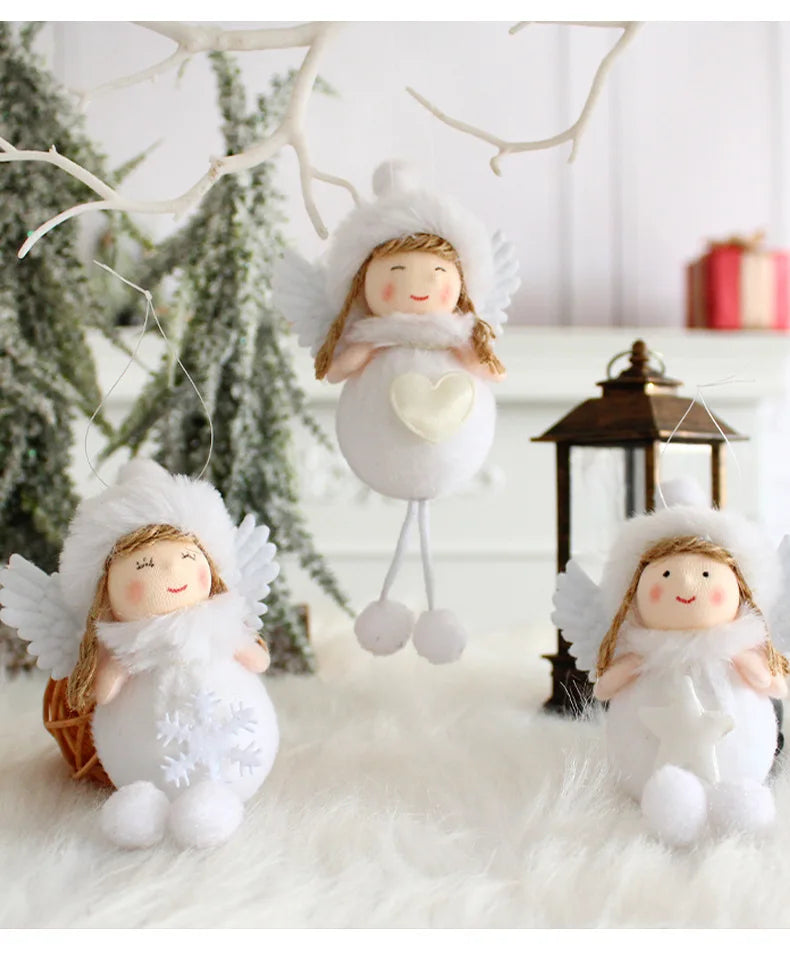 Pingente Anjo Natal Decoração de menina anjo de natal | Pingente de boneca anjo pelúcia