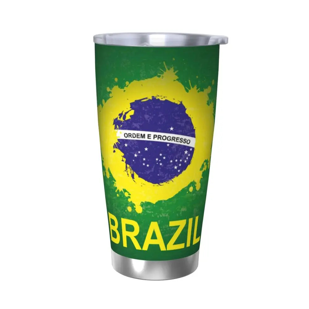 Caneca de copa do mundo café isolada com bandeira do Brasil copo volta às aulas 590 ml