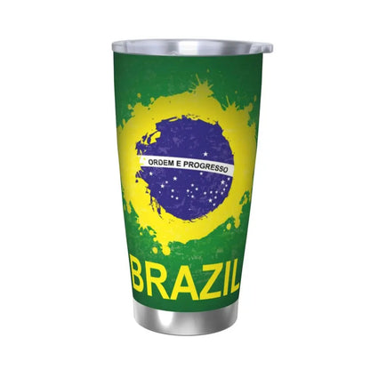 Caneca de copa do mundo café isolada com bandeira do Brasil copo volta às aulas 590 ml