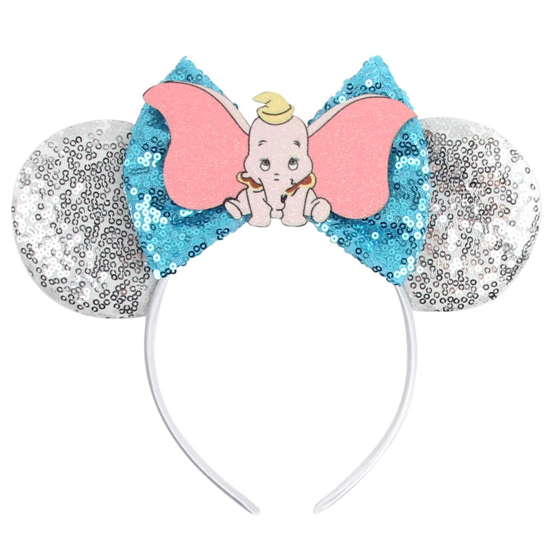 Tiaras Acessórios Disney orelha de rato com laço brilhante, Lantejoula de dupla celebração