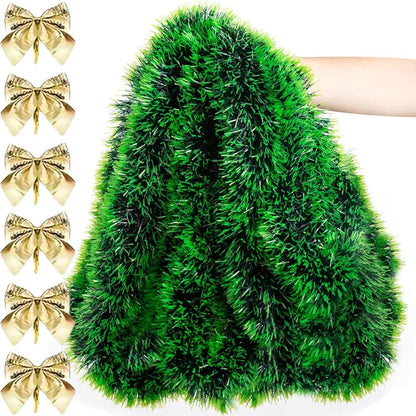 Guirlanda de Natal de 10 metros em 5 peças, guirlanda verde para árvore de Natal, guirlanda