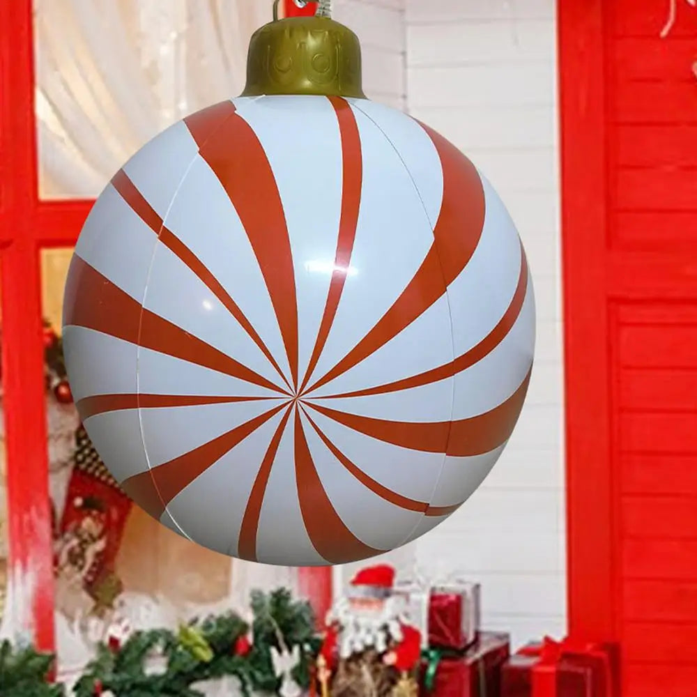 Bola inflável gigante de Natal - 60cm  decoração de casa jardim ao ar livre