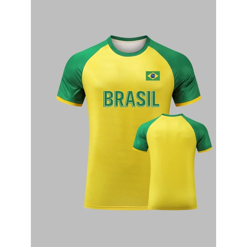 Camisa de Futebol Copa do Mundo para Homens e Mulheres 10 Pele Brasil Adulto Futebol