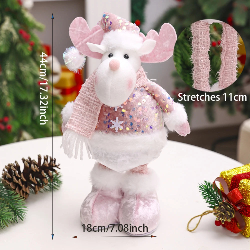 Boneco de Natal  Rosa Ornamentos Boneca De Pelúcia De Natal, Boneca De Pelúcia