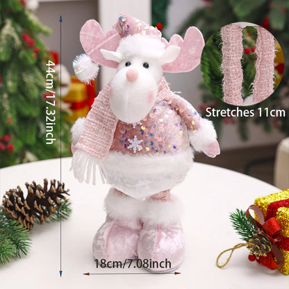 Boneco de Natal  Rosa Ornamentos Boneca De Pelúcia De Natal, Boneca De Pelúcia