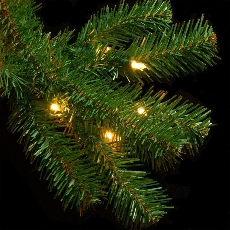 Árvore de Natal Pré-Iluminada 2 Metros Árvore Decorativa Artificial Verde Articulada LED