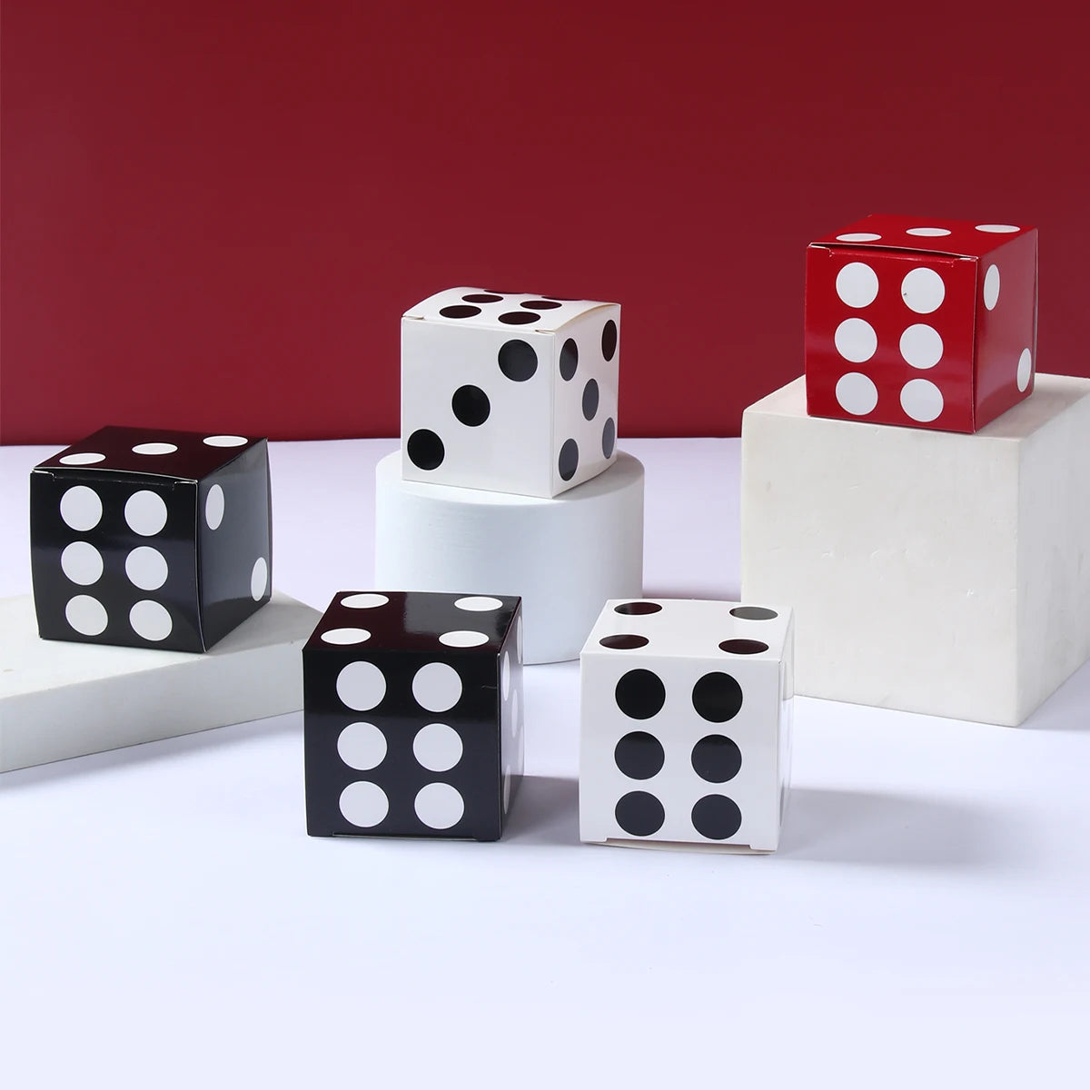 Caixas de presente com 12 peças de dados de 8 x 8 x 8 polegadas, decorações para festas