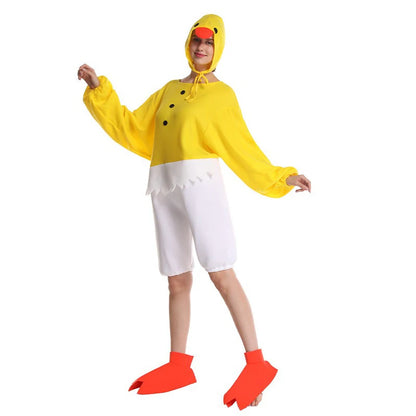 Fantasia Pintinho Amarelo Adulto Fantasia adulta amarela e branca