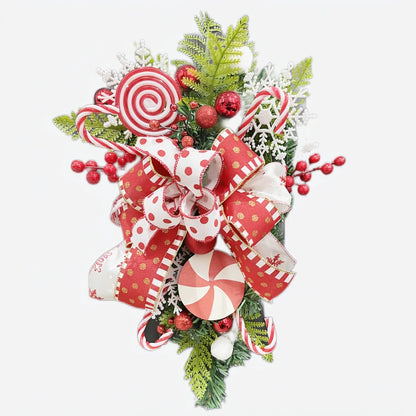 Guirlanda de Natal com Laço Vermelho/Branco e Decoração de Natal para shopping