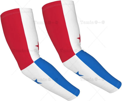 Mangas refrescantes com a bandeira da Brasil, proteção solar, homens e mulheres, ideais