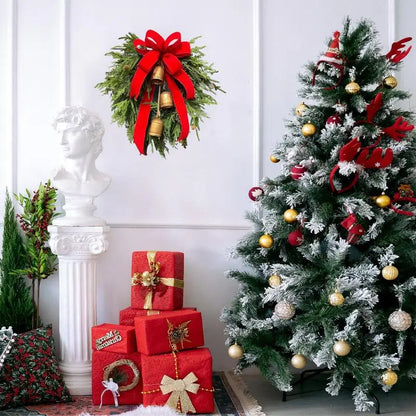 Guirlanda de Natal artificial verde de 19 polegadas com sino