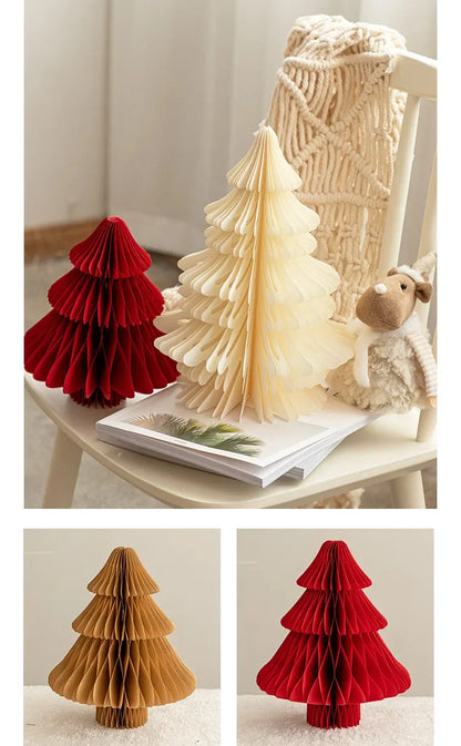 Árvores de Natal de papel, Árvore de papel de favo de mel de Natal Enfeite árvore