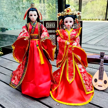 Boneca chinesa para menina, de boneca da Ásia com sapatos de suporte, cocar, boneca