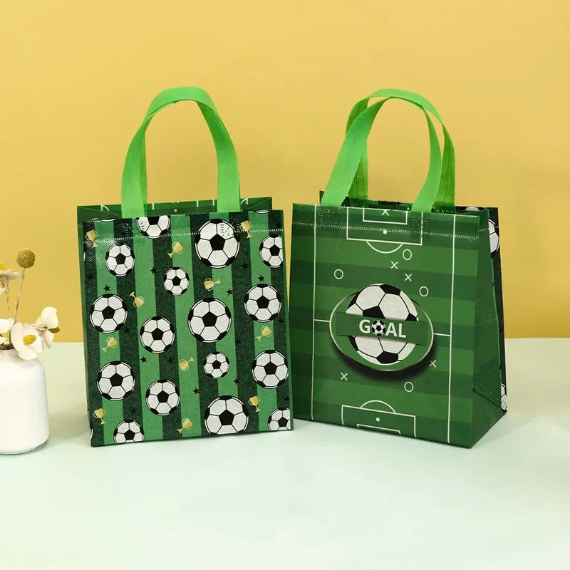 Bolsas Copa do Mundo De Tecido Não Tecido Com Tema De Futebol, 4 Peças, Multiuso