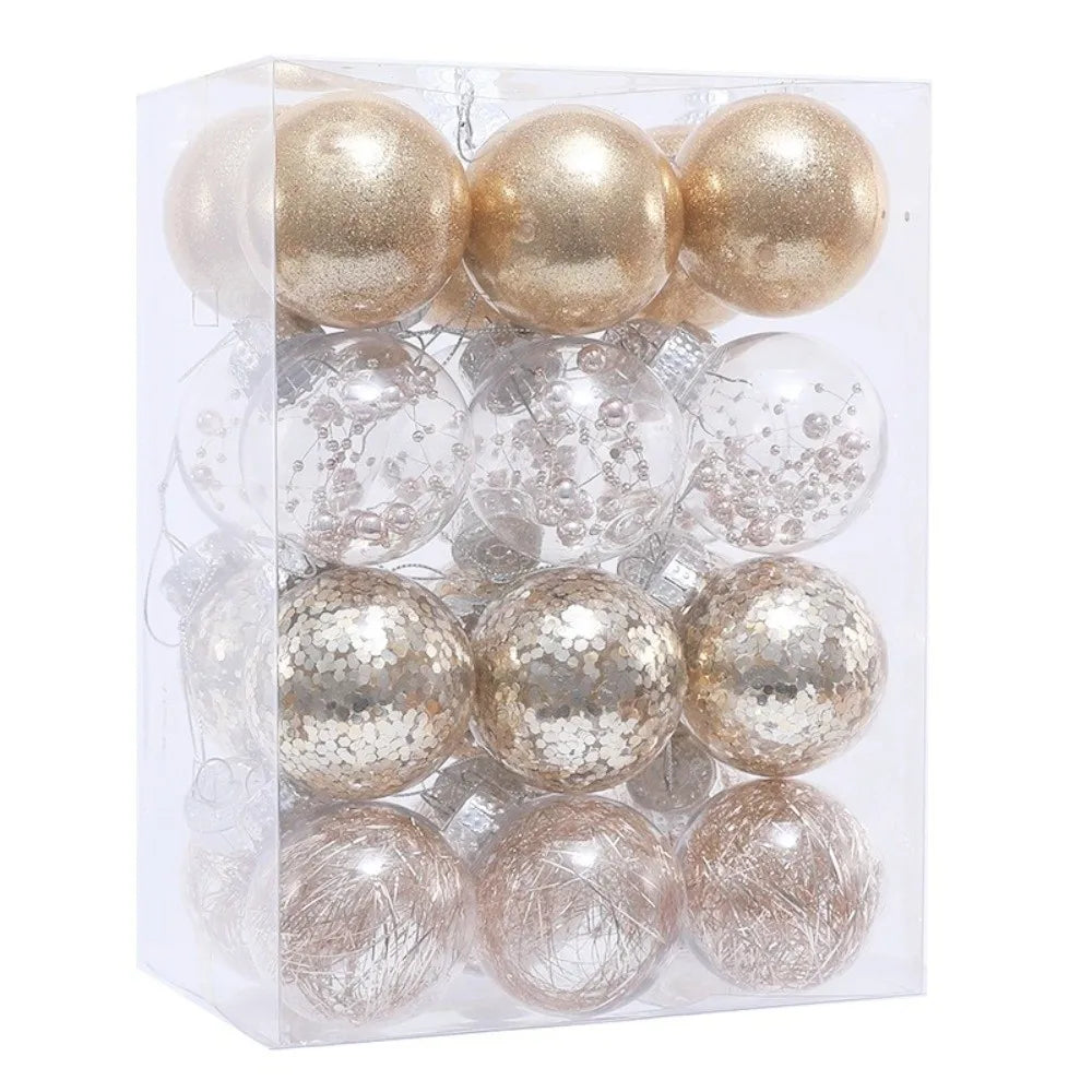 kits de Bolas Natal Inquebráveis (Geralmente com 24 Unidades de 4 cm), Feitas de Plástico Resistente