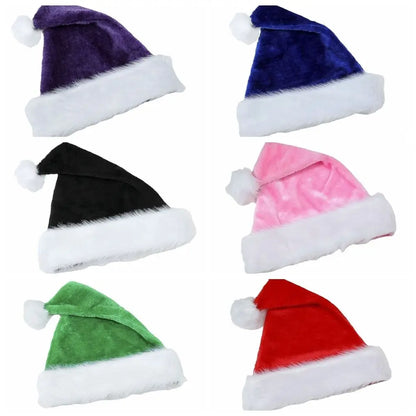 Gorro de Natal Colorido Touca Papai Noel Santa Mamãe Noel, Kit Gorros de Papai Noel