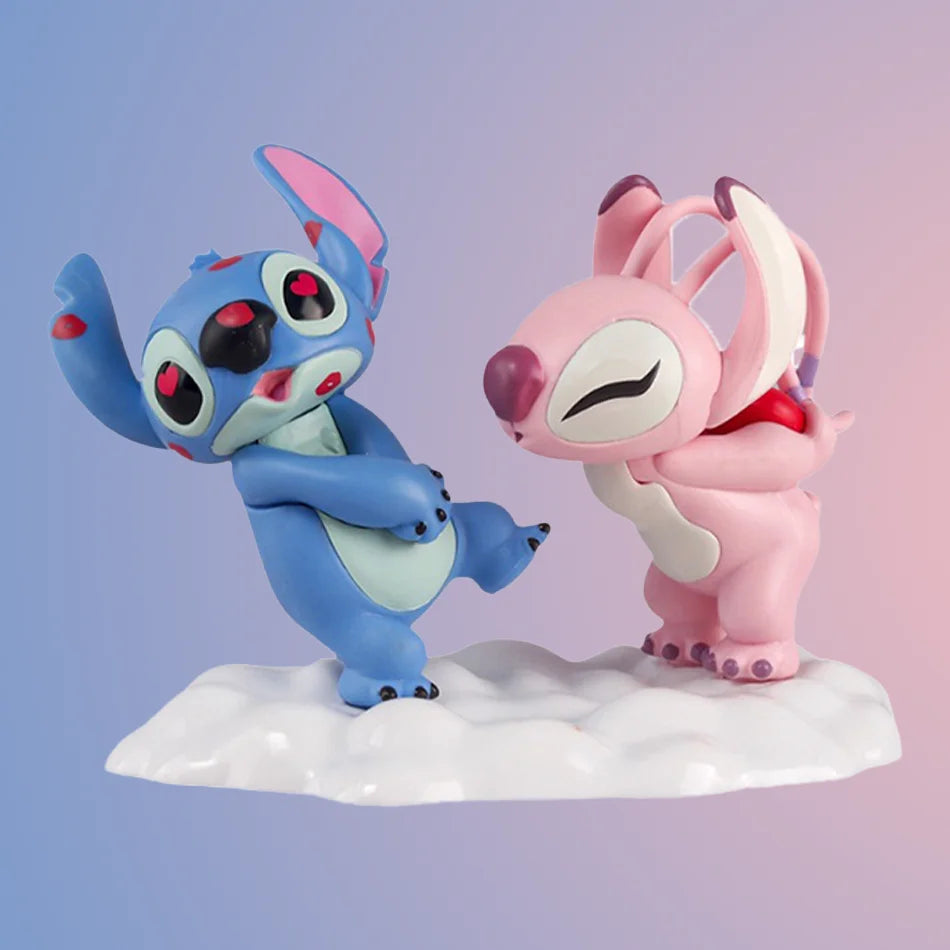 Lilo Stitch Boneco ação figure stitch e angel casal beijo namorados