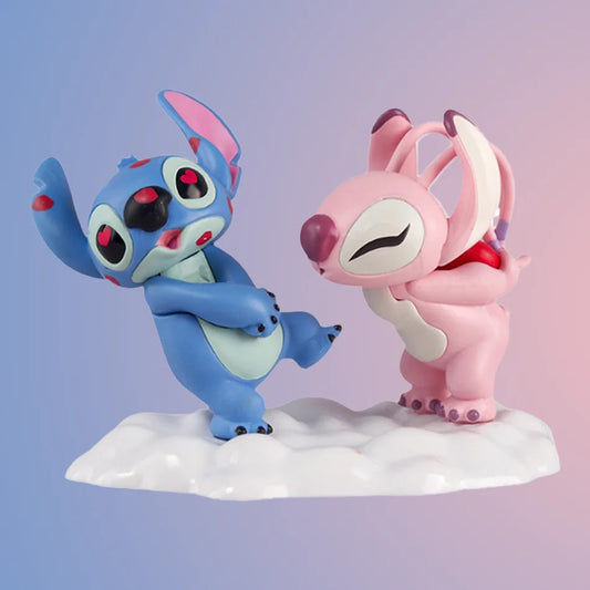 Lilo Stitch Boneco ação figure stitch e angel casal beijo namorados