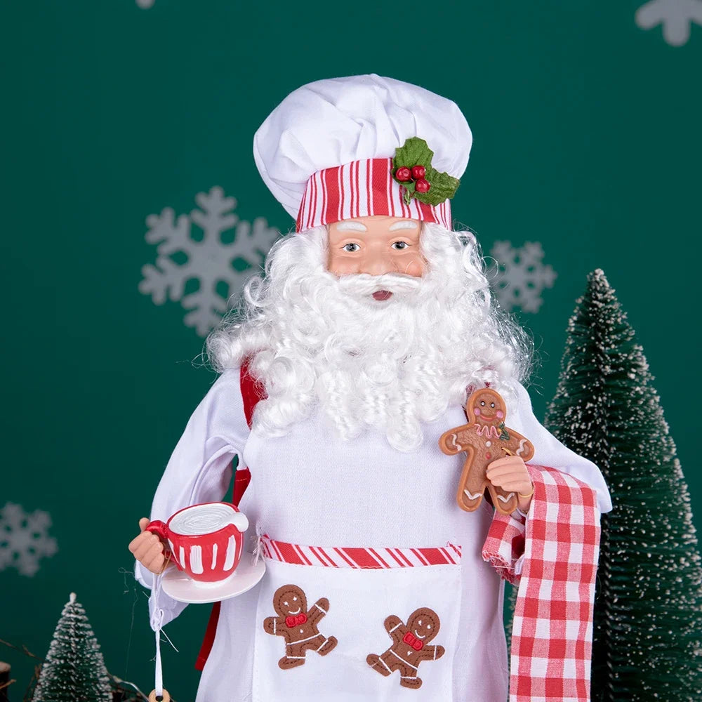 Papai Noel Gourmet Confeiteiro 41cm vermelho memórias de confeitaria, papai Noel