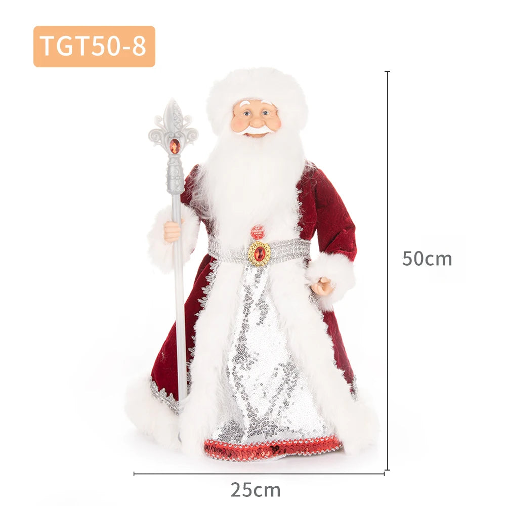 Papai Noel Grande Muñeco Cajado Azul Claro Figura do Papai Noel Ded Moroz Natalino