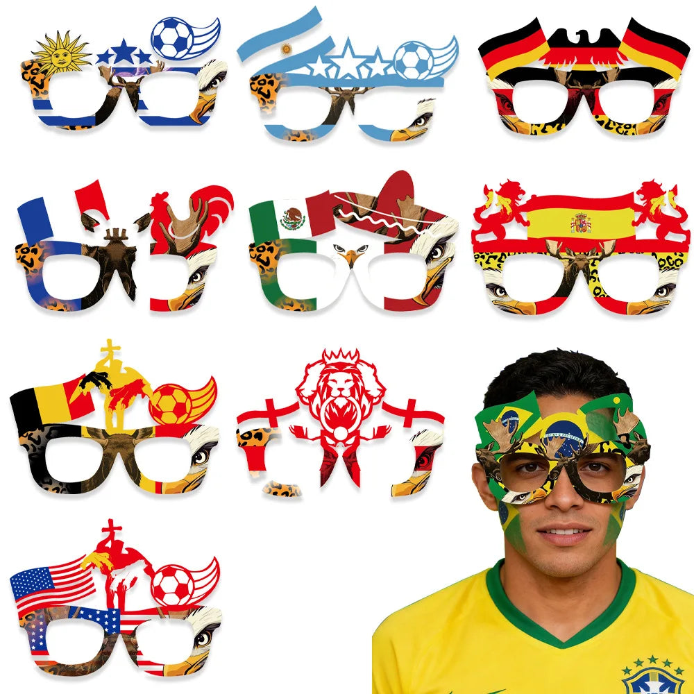 Óculos Sol Bandeira Copa do Mundo 1 Peça Decorações Para Festa Com Tema De  Futebol
