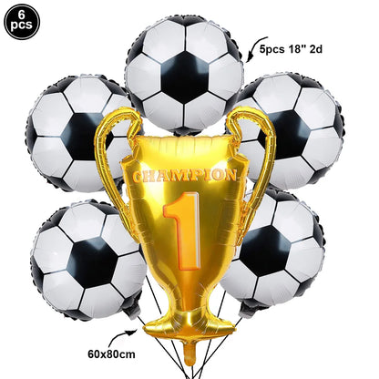 Balão de Copa do Mundo e Troféu Futebol Gigante Em Folha Para Decoração De Festa