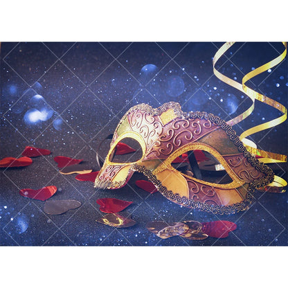 Carnaval, cenário fotográfico, roxo, verde, dourado, máscara, baile, dança, fundo máscaras