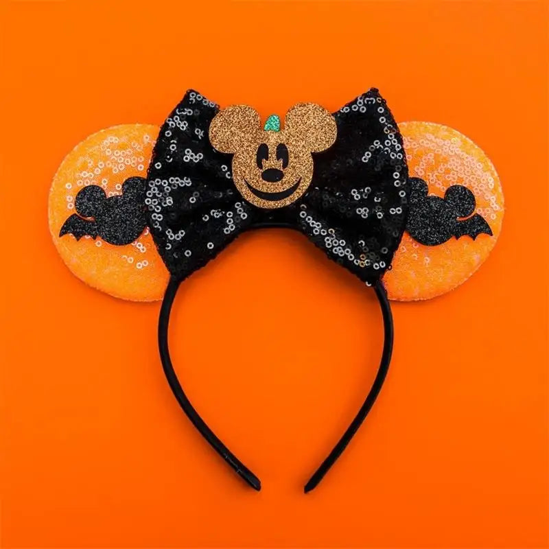 Tiaras Acessórios Disney orelha de rato com laço brilhante, Lantejoula de dupla celebração
