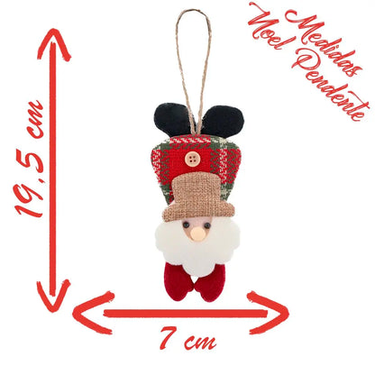 Enfeite Árvore Natal Pendente Papai Noel 1 Peça 19,5cm Pingente Enfeite Papai Noel