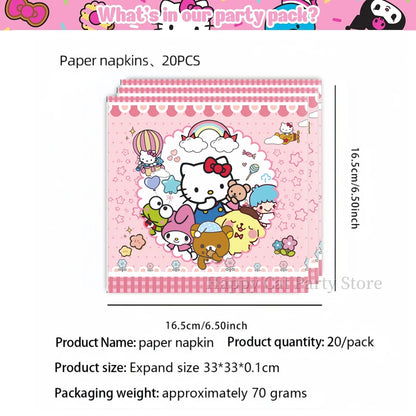 Kit de hello kitty para decoração de festa de aniversário de Kitt - 217 peças, incluindo top