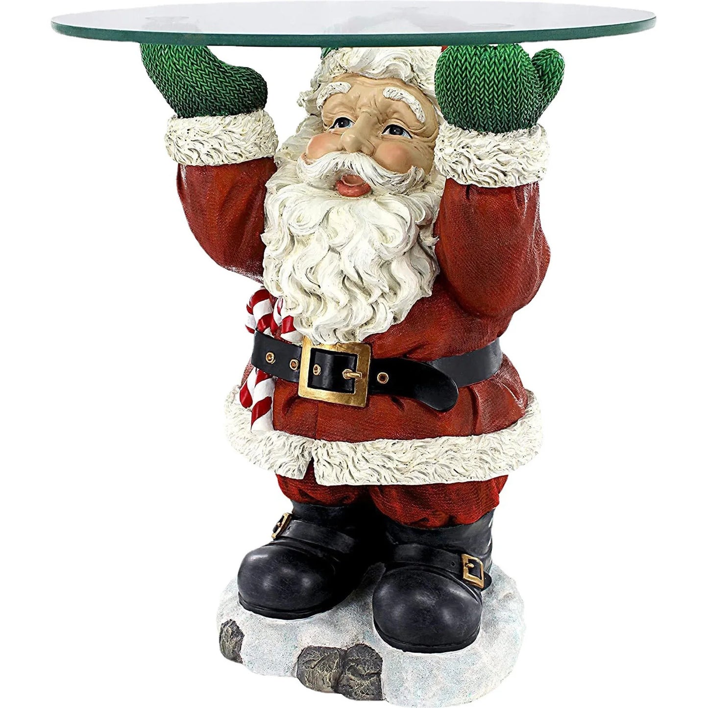 Escultura De Bandeja De Garçom Do Papai Noel