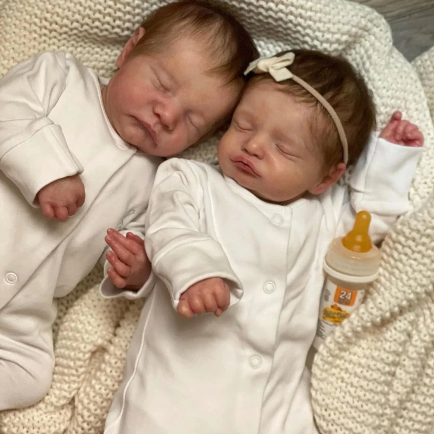 Reborn Bonecas Renascidas 19 Polegadas Bebê Recém-Nascido Dorminhoco Laura Pele 3D