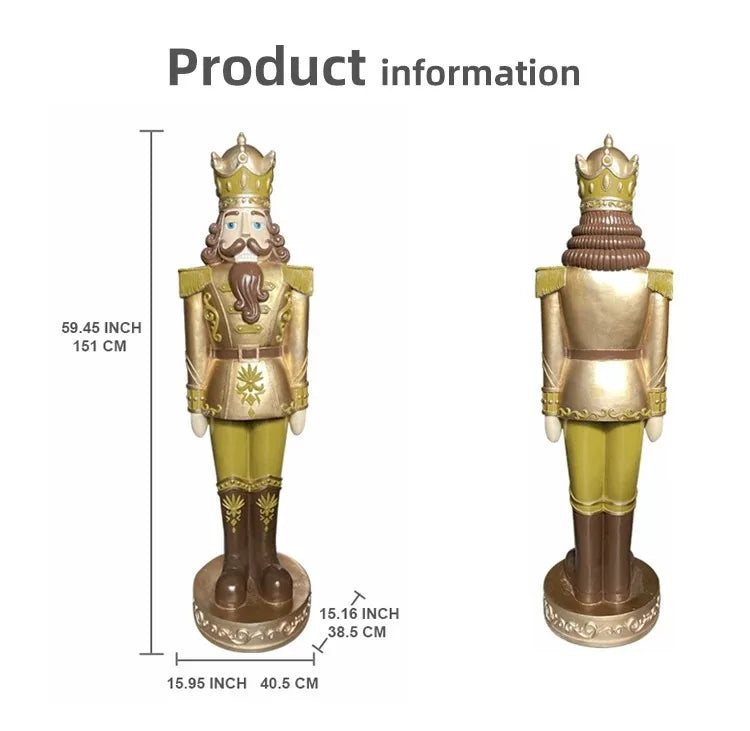Quebra-nozes Estatueta Estátua Ouro Shopping Soldado Dourado Para Enfeite Natal Feito