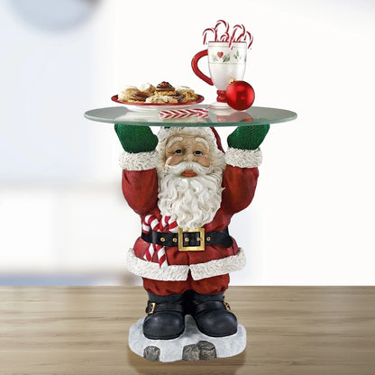 Escultura De Bandeja De Garçom Do Papai Noel