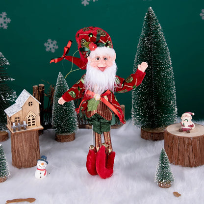 Enfeite Elfo Verde e Vermelho 45cm e 55cm Merita, Personagens Natalinos para Decoração