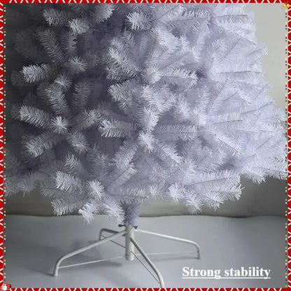 Árvore de Natal branco com neve artificial, árvore cheia de 2.1 M, suporte de metal festa