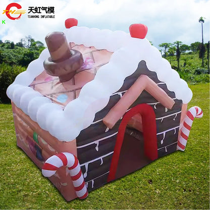 Casa inflável de Natal 3D inflável Natal ao ar livre LED 3D Arco Natal Inflável Grande Enfeite