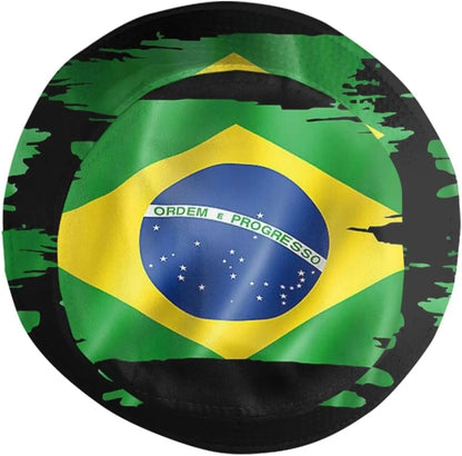 Chapéu Bucket Unissex com Estampa da Bandeira do Brasil, Estilo Pescador, Ideal Verão