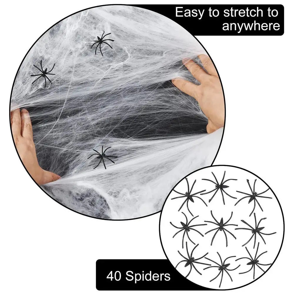 Teia Aranha Branco Falsa de Halloween Aranhas de Halloween ao Ar Livre