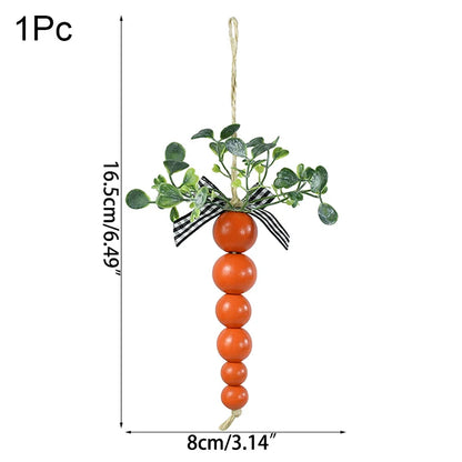 Decoração de cenouras de páscoa de madeira, 3 peças de cenouras contas Páscoa