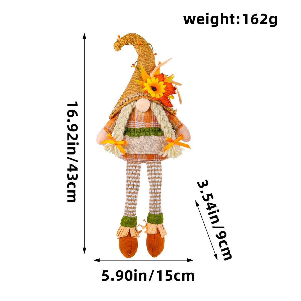 Bonecos Espantalho Gnomo Homem Pé Comprido Espantalho 50cm palha junino decorativo