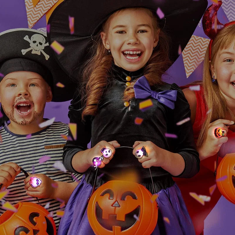 Anéis Halloween Luminosos 10 Peças De Anéis De Halloween Luminosos Led Creative