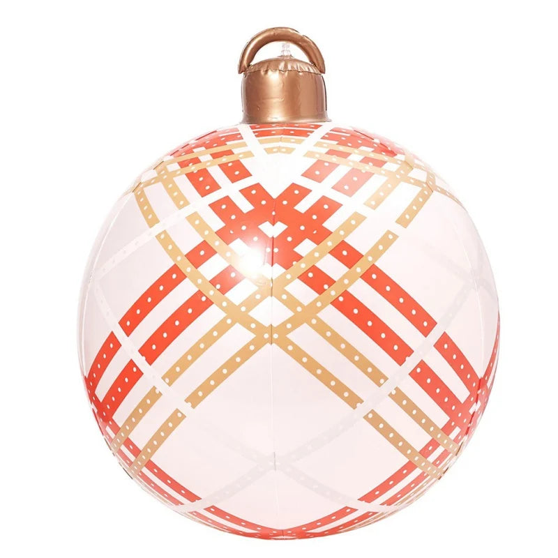 Enfeites de bola inflável de Natal de 60 cm, enfeites de bola infláveis de Natal