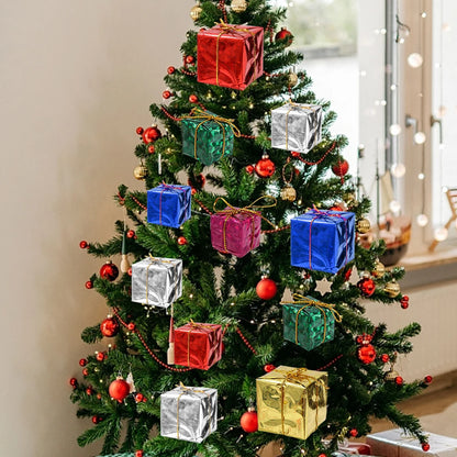 Caixas de Presente Pequenas Decoração de Árvore de Natal Cores Aleatórias 12/240 peças