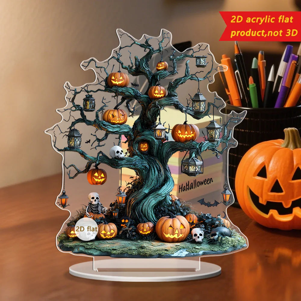 Decoração de árvores mortas Halloween ornamento de mesa halloween temático fantasma