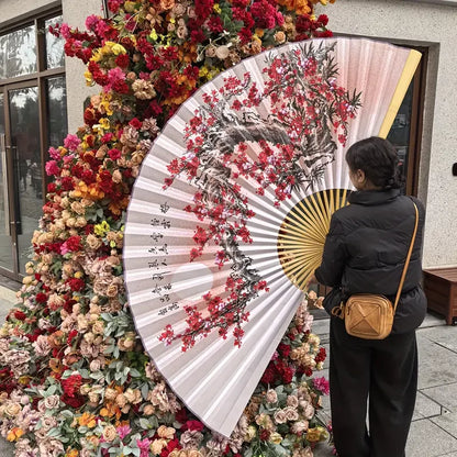 Leques mão dobrável desdobre, 63 Pol.160cm / 35.4 Pol.*90cm, Dobrável Cor Vermelho