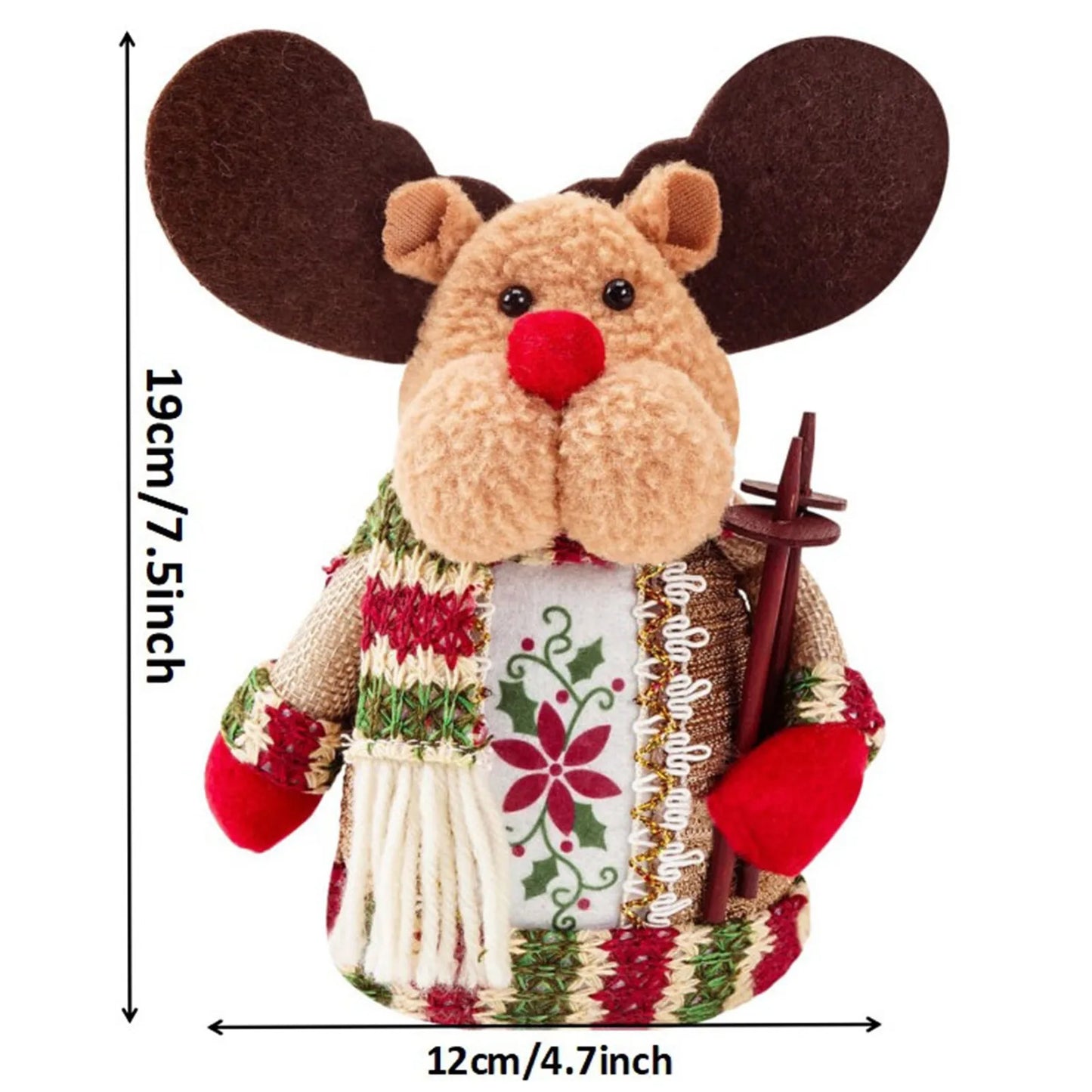 Kit boneco Papai Noel Boneco de Neve Rena Natal Boneco de Natal em pé - boneca retrátil