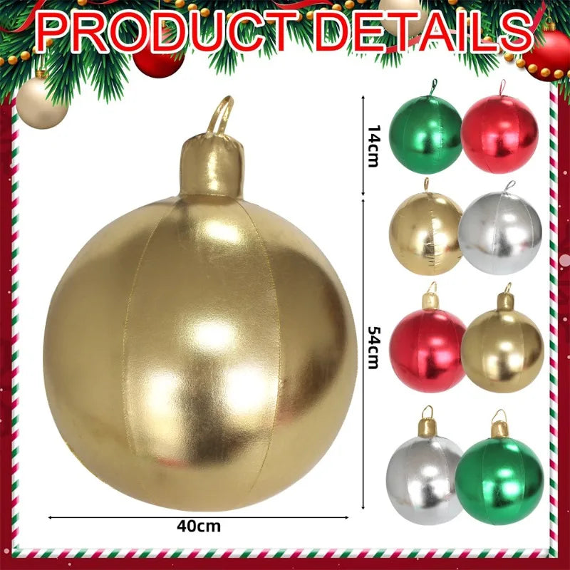 Bola de Natal Inflável Colorido Internos 40cm*Largura*54 cm*Peso: 191g Gigante 40cm PVC