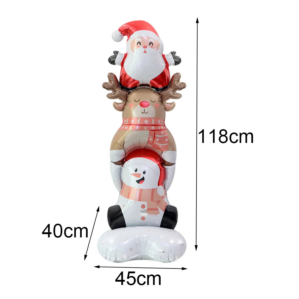 Kit de Balões de Natal, Decoração de Natal com Papai Noel e Boneco de Neve e Presente